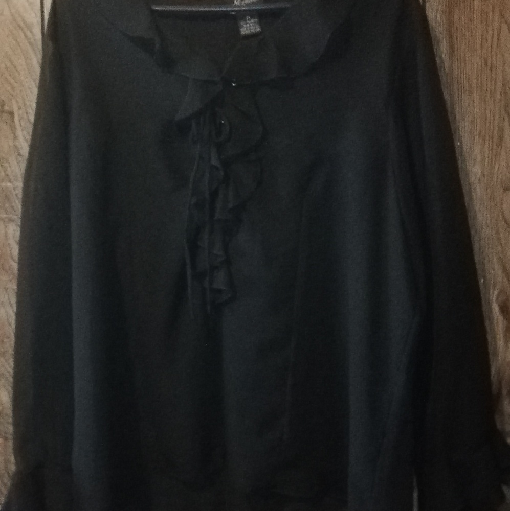Vintage black ruffle top